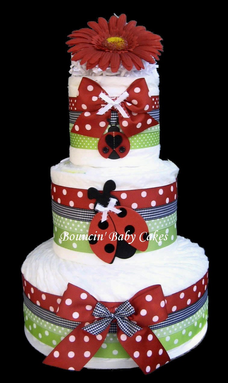 12 Photos of Ladybug Baby Shower Diaper Cakes