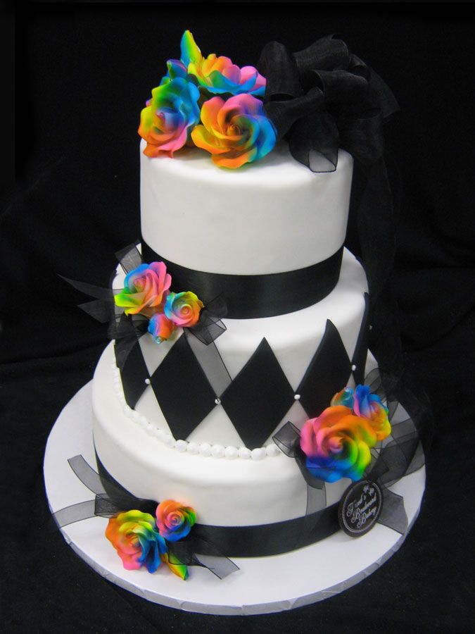 9 Photos of Rainbow And Black Wedding Cakes