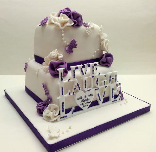 Live Laugh Love Wedding Cake