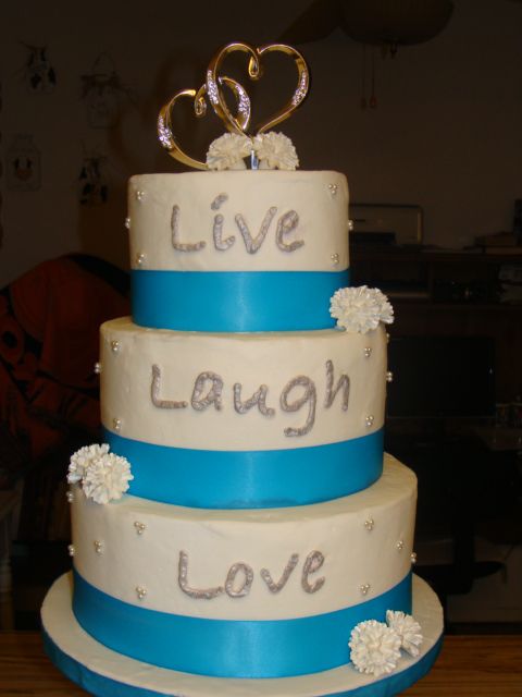 Live Laugh Love Wedding Cake