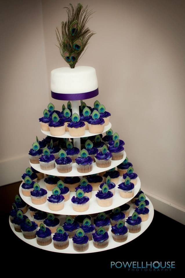 Peacock Wedding Cupcakes