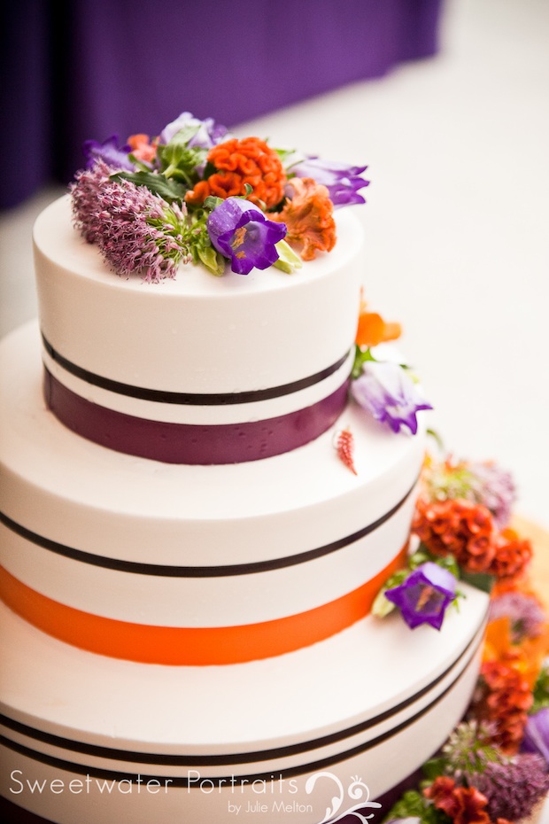 10 Photos of Draped Wedding Cakes Plum And Orange