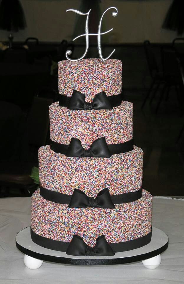 Rainbow Sprinkles Wedding Cake