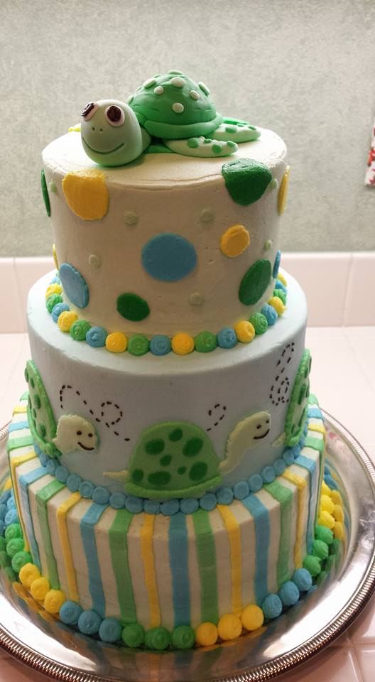 Sea Turtle Baby Shower Cake