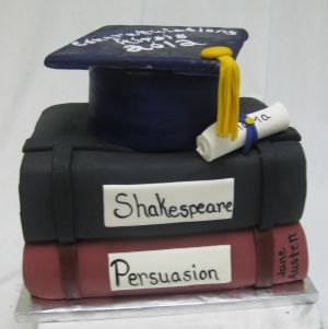 Stack Book Graduation Cake