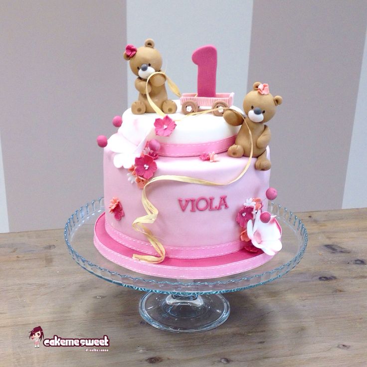 Teddy Bear First Birthday Cake