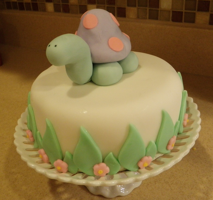 Turtle Baby Shower Cake