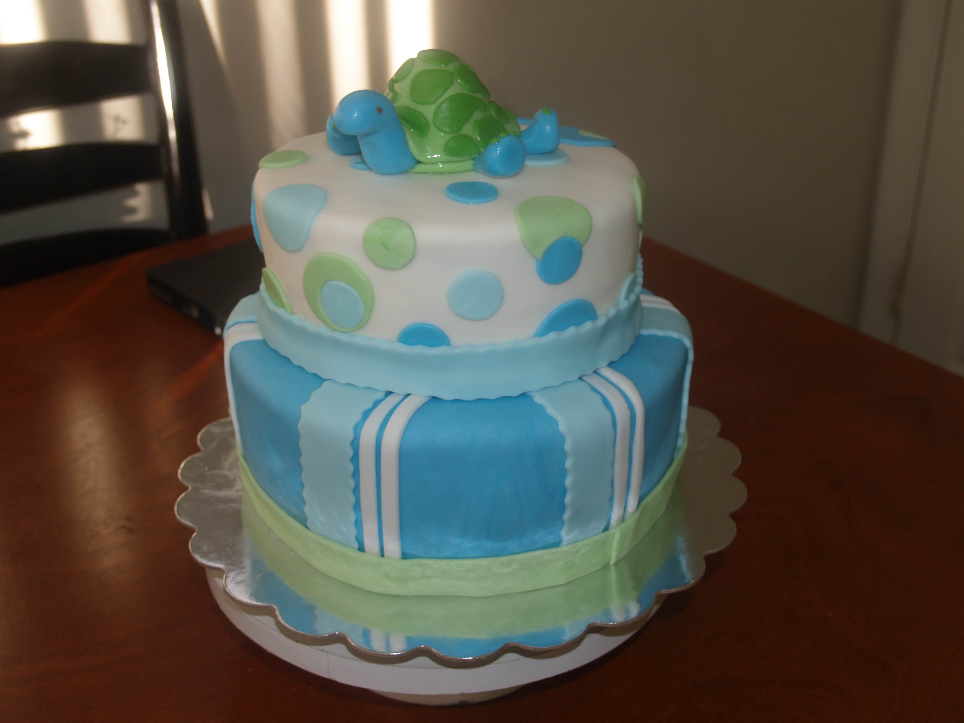 Turtle Baby Shower Cake