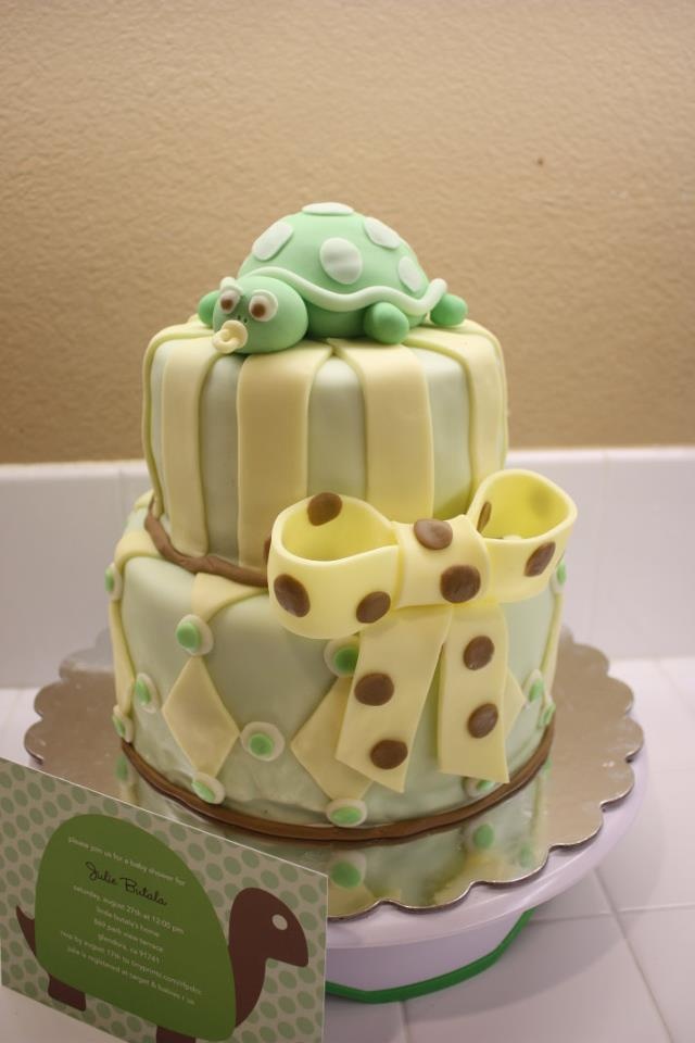 Turtle Baby Shower Cake