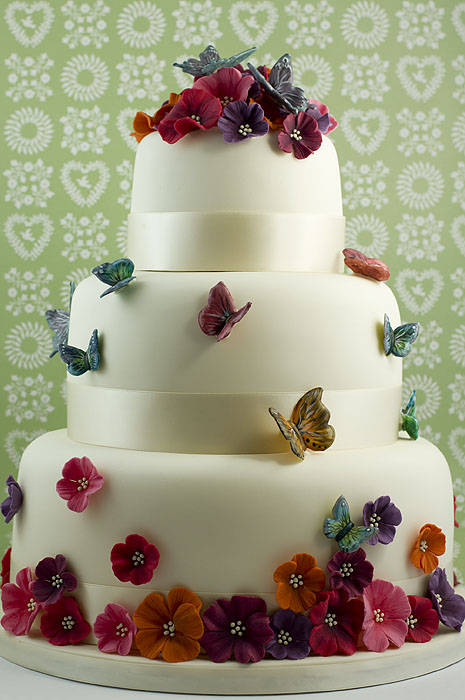 Wedding Cake with Butterflies