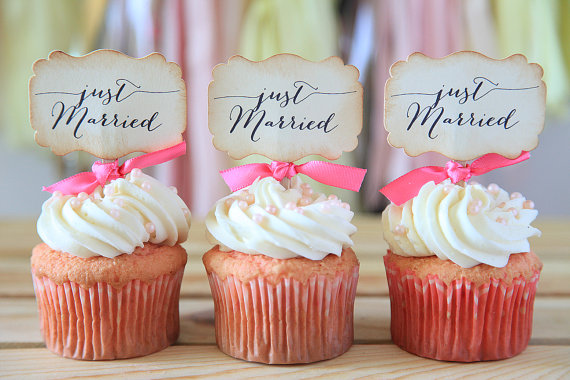 Wedding Cupcake Toppers Decorations