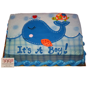 Whale Baby Shower Cake