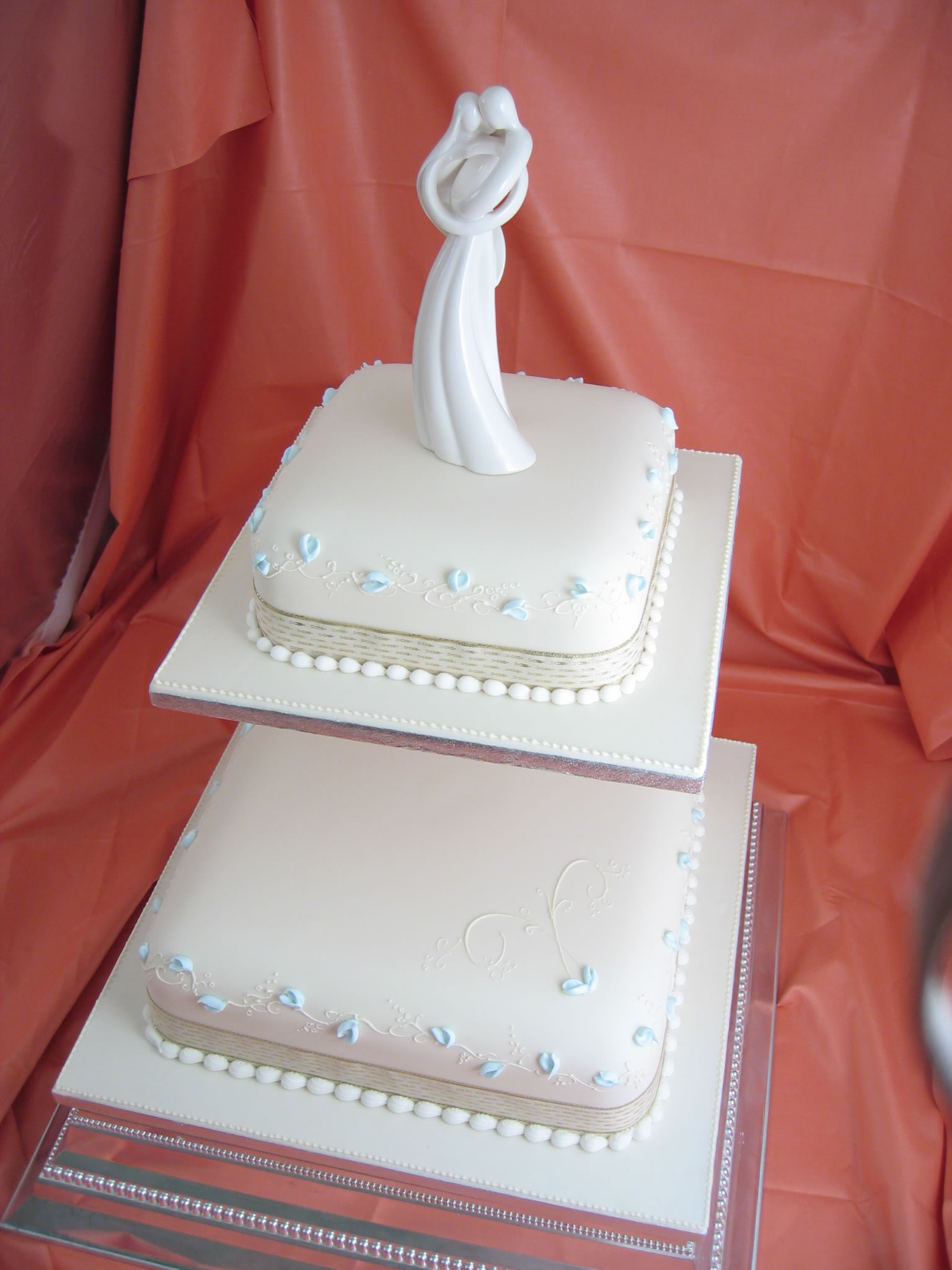 2 Tier Square Wedding Cake