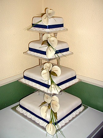 4 Tier Square Wedding Cake