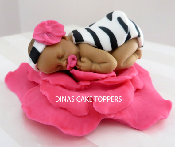 African American Baby Girl Cake Topper