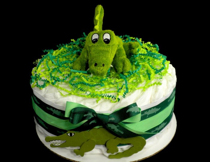 Alligator Boy Baby Shower Cake