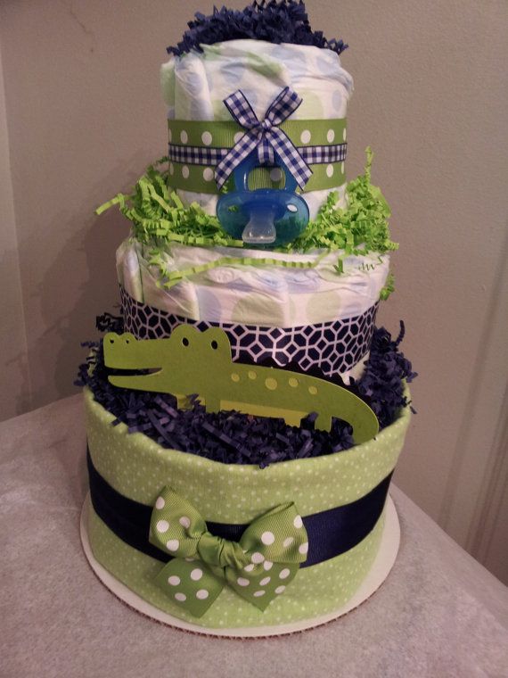 8 Photos of Alligator Diaper Cakes