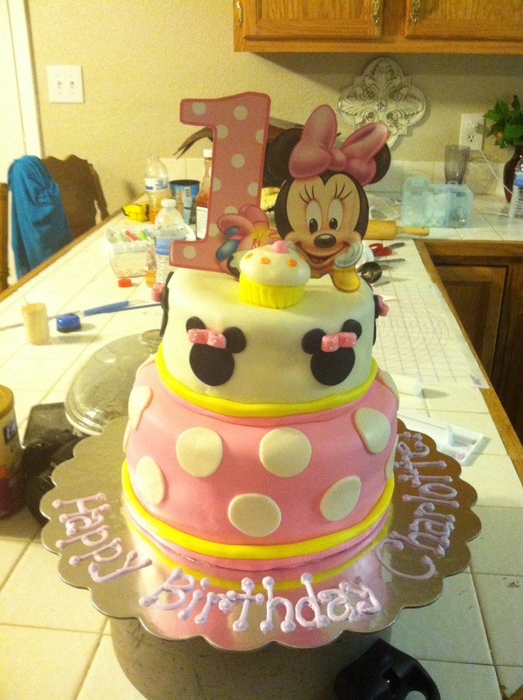 Baby Minnie Mouse 1st Birthday Cake