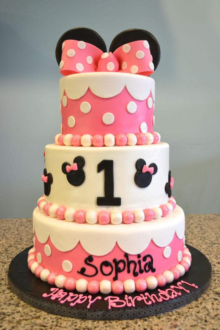 Baby Minnie Mouse 1st Birthday Cake