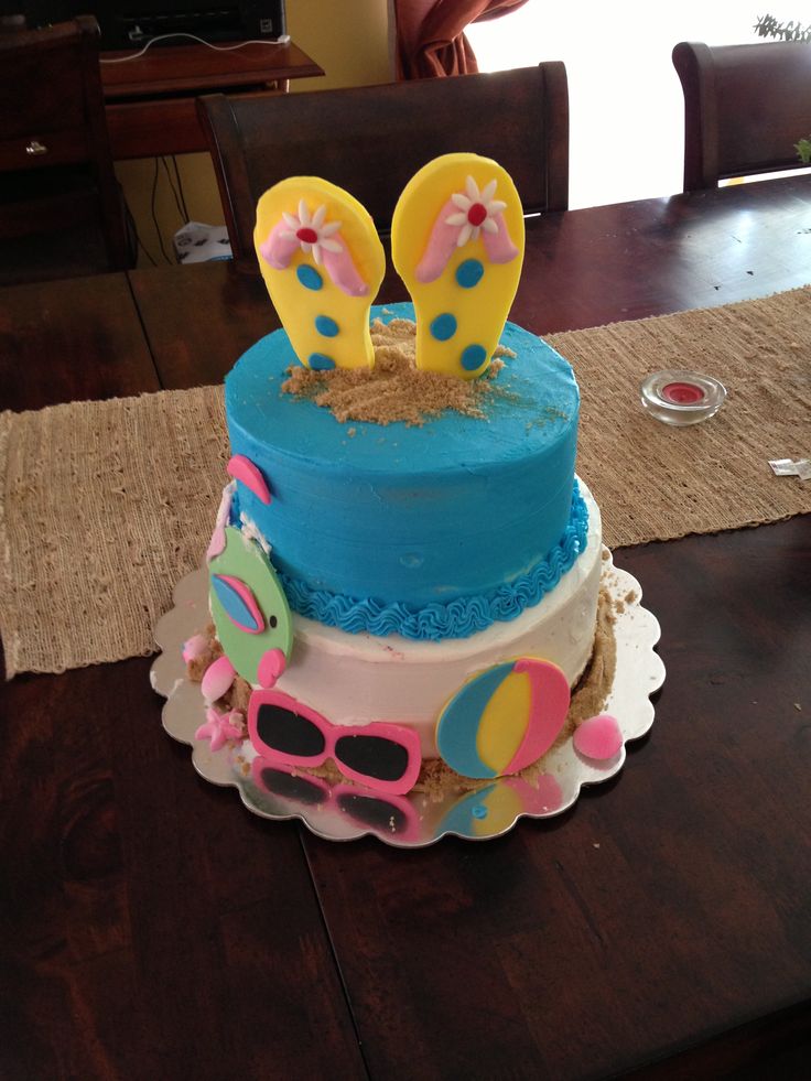 Beach Themed Birthday Cake