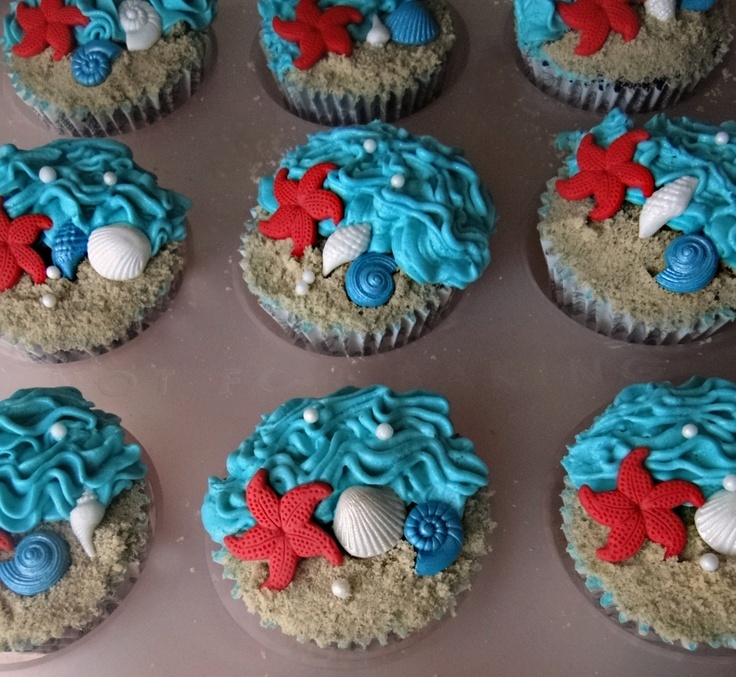 Beach Themed Cupcake Ideas