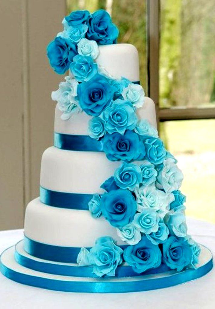 Beautiful Blue Wedding Cake