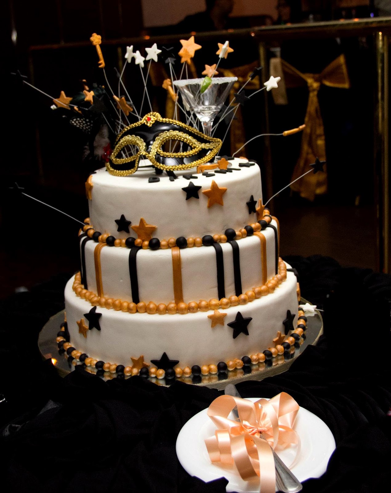 Black and Gold 21st Birthday Cake