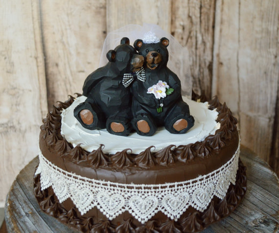 Blackbears Wedding Cake Topper