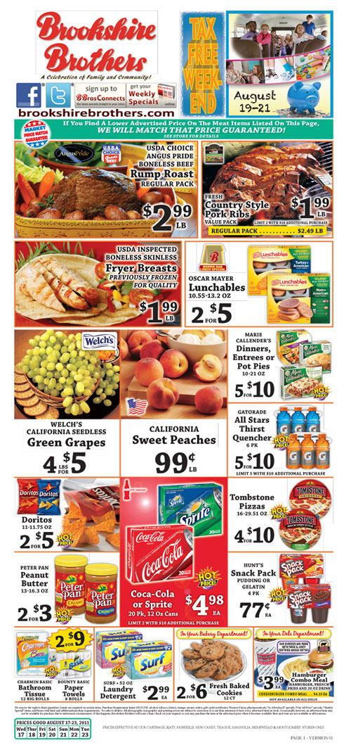 Brookshire Brothers Grocery Sale Ads