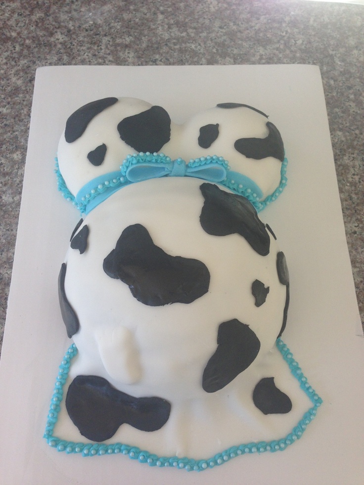 Cow Print Baby Shower Cake