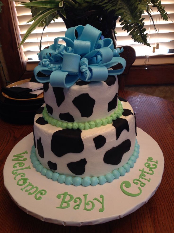 Cow Print Baby Shower Cake