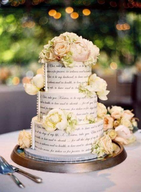 8 Photos of Neutral Two Tier Wedding Cakes