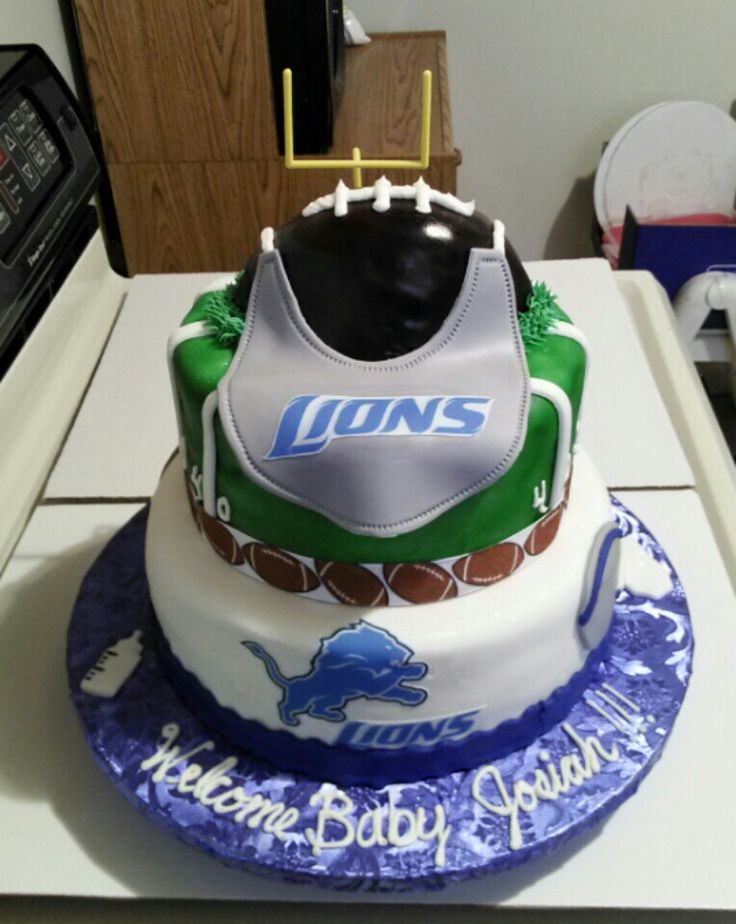 Detroit Lions Baby Shower Cake