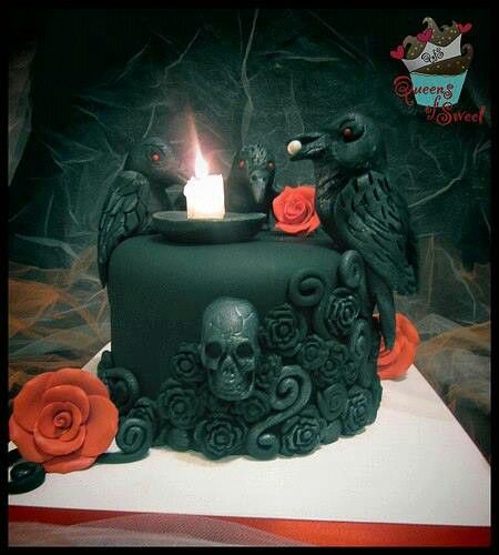 11 Photos of Simple Gothic Birthday Cakes