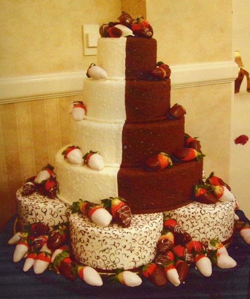 Half Chocolate Wedding Cake