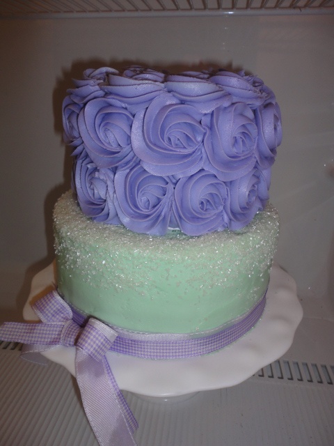 Lavender and Green Baby Shower Cake