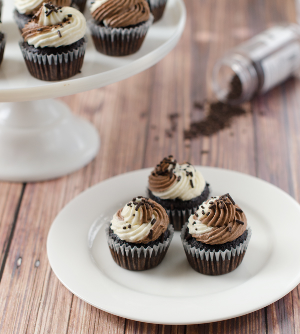 10 Photos of Mini Chocolate And Vannila Cupcakes