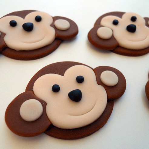 Monkey Fondant Cupcake Topper