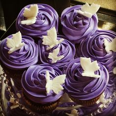 Purple Butterfly Baby Shower Cupcakes