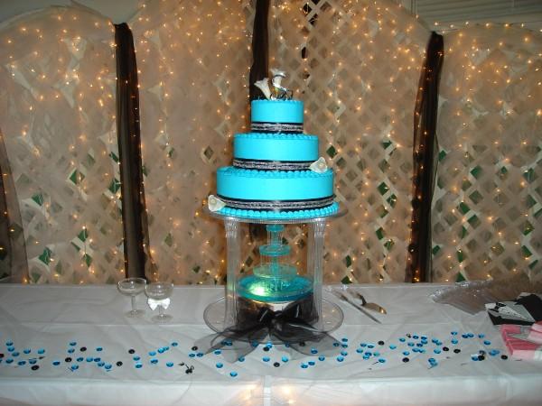 Purple Silver and Turquoise Wedding Cakes