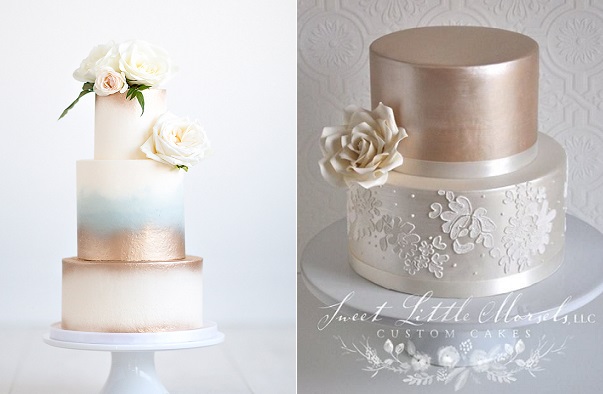 Rose Gold Wedding Cake