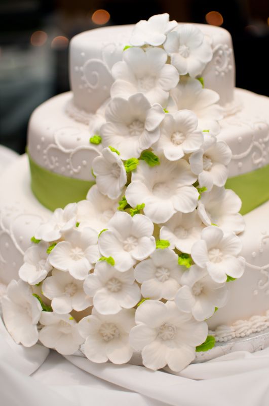 Wedding Cake with Royal Icing Flowers