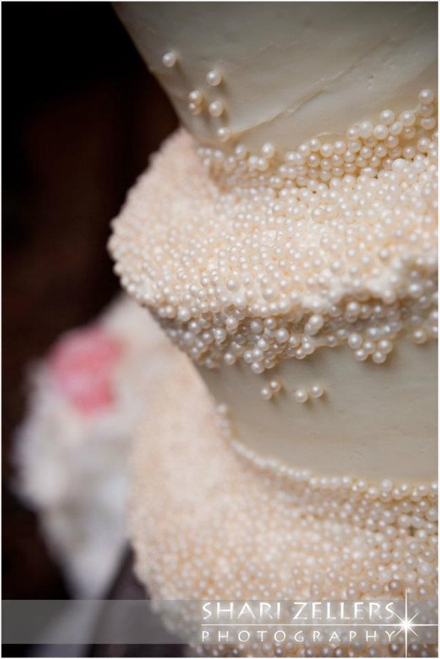 Wedding Cake with Sugar Pearls