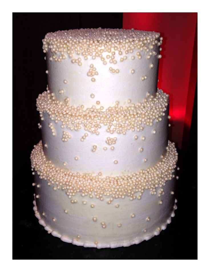 Wedding Cake with Sugar Pearls