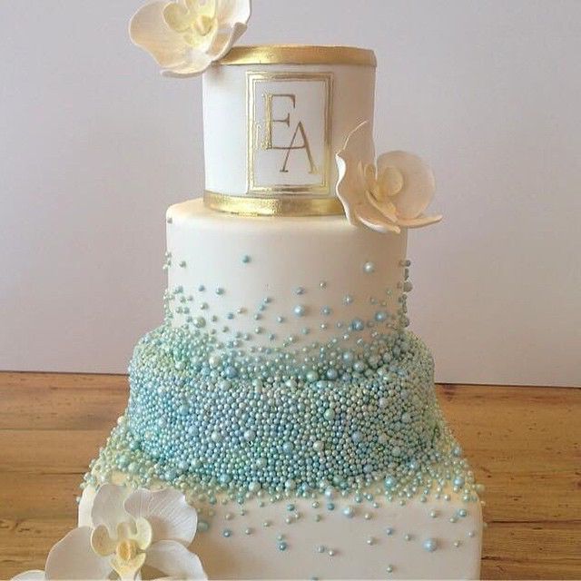 Wedding Cake with Sugar Pearls