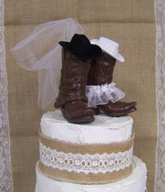 Western Cowboy Boots Wedding Cake Topper