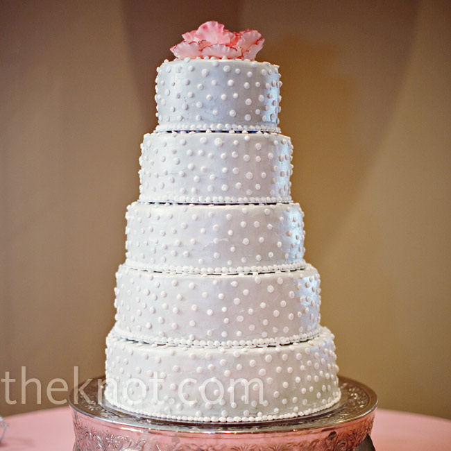 White Dot Wedding Cake