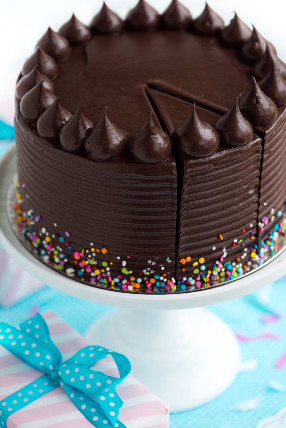 Dark Chocolate Fudge Layer Cake