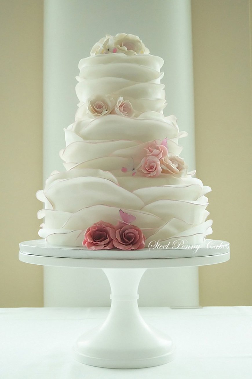 Fondant Ruffle Wedding Cake