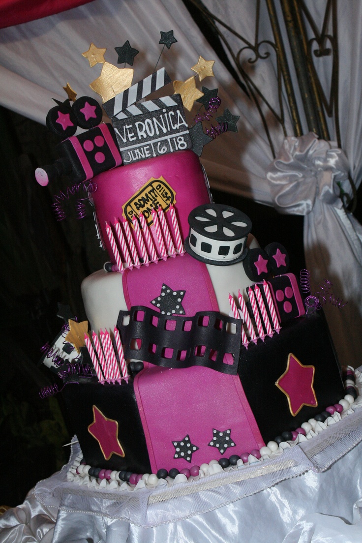 Hollywood Theme Sweet 16 Birthday Cake